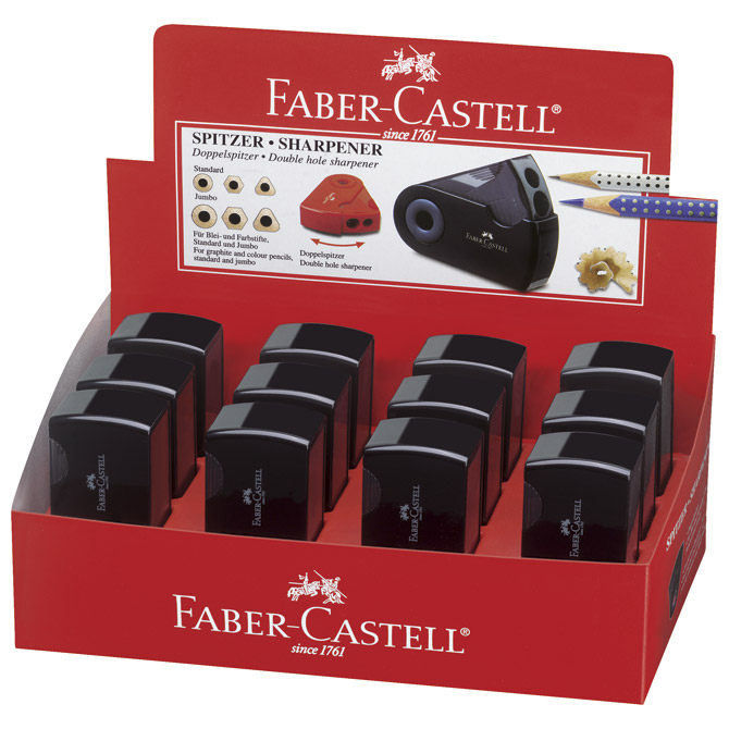 Šiljilo pvc s pvc kutijom 2rupe Sleeve Twin Faber-Castell 182700 crno Cijena