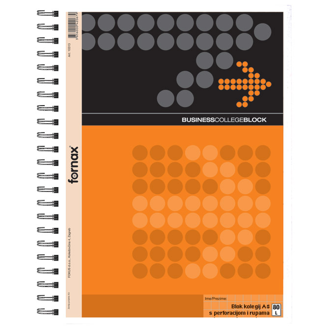 Blok kolegij A4 crte  70L perforacija+4rupe Fornax Cijena