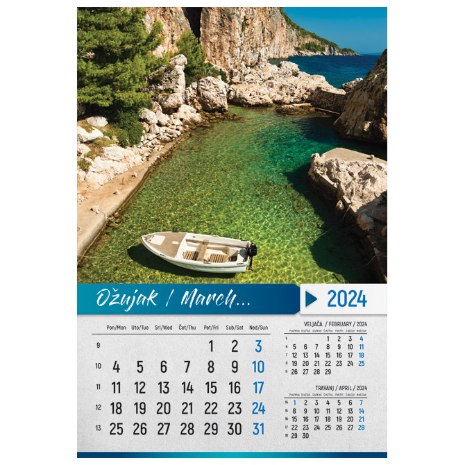 Kalendar “More 2023” 13 listova, spirala Cijena