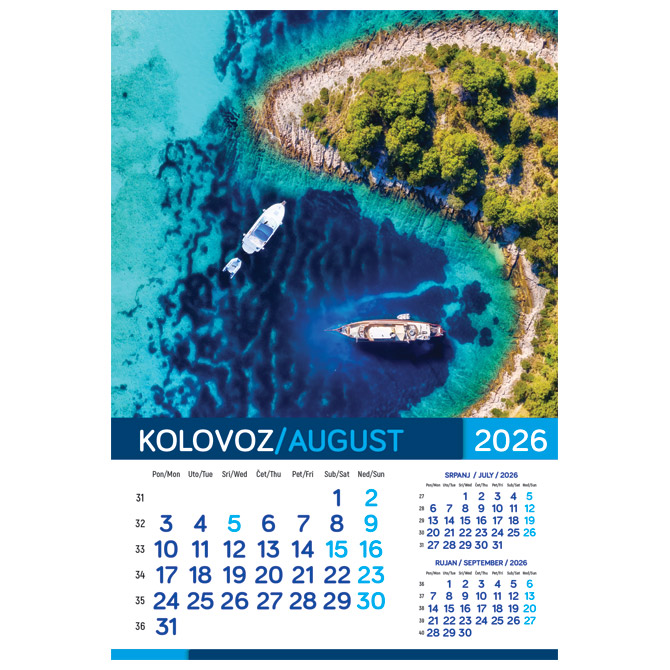 Kalendar “More 2026” 13 listova, spirala Cijena