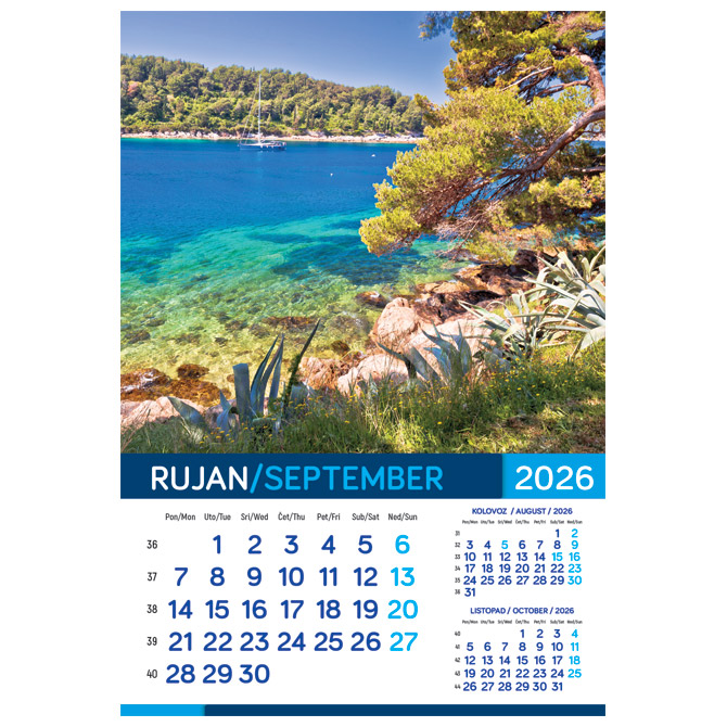 Kalendar “More 2026” 13 listova, spirala Cijena