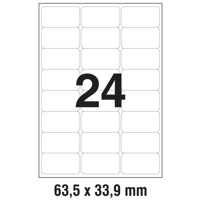 Etikete LK  63,5x33,9mm polyester pk20L Zweckform L4773-20 bijele Cijena