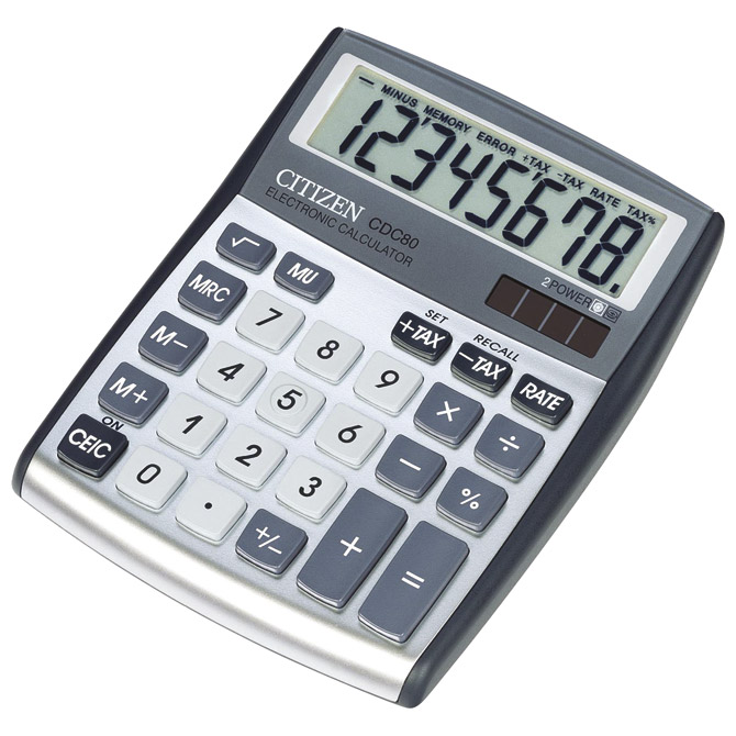 Kalkulator komercijalni  8mjesta Citizen CDC-80 srebrni blister Cijena
