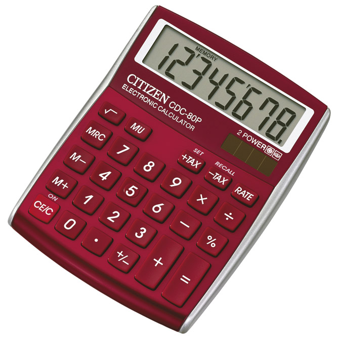 Kalkulator komercijalni  8mjesta Citizen CDC-80 crveni blister Cijena