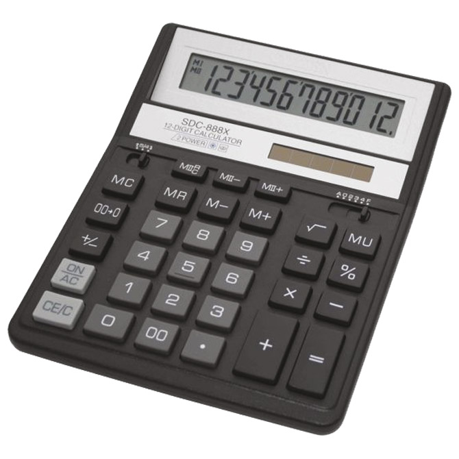 Kalkulator komercijalni 12mjesta Citizen SDC-888X crni blister Cijena