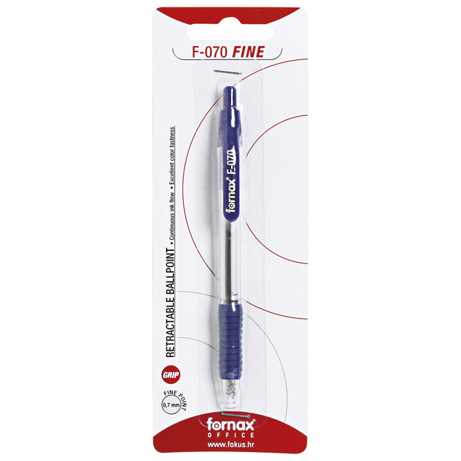 Olovka kemijska grip F-070 uložak plavi Fornax plava blister!! Cijena
