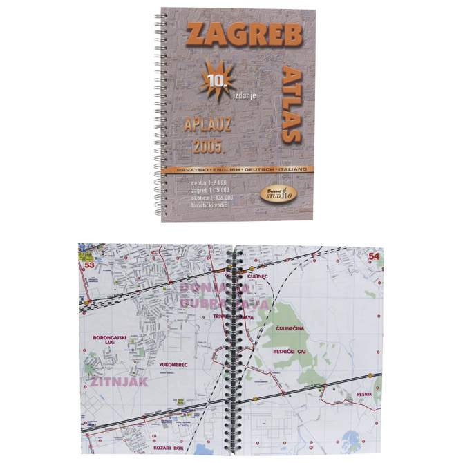 Karta grada Zagreba (kniga-spirala) Aplauz Trsat Cijena
