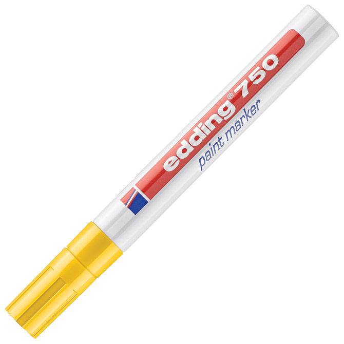 Marker permanentni lakirajući 2-4mm Edding 750 žuti Cijena