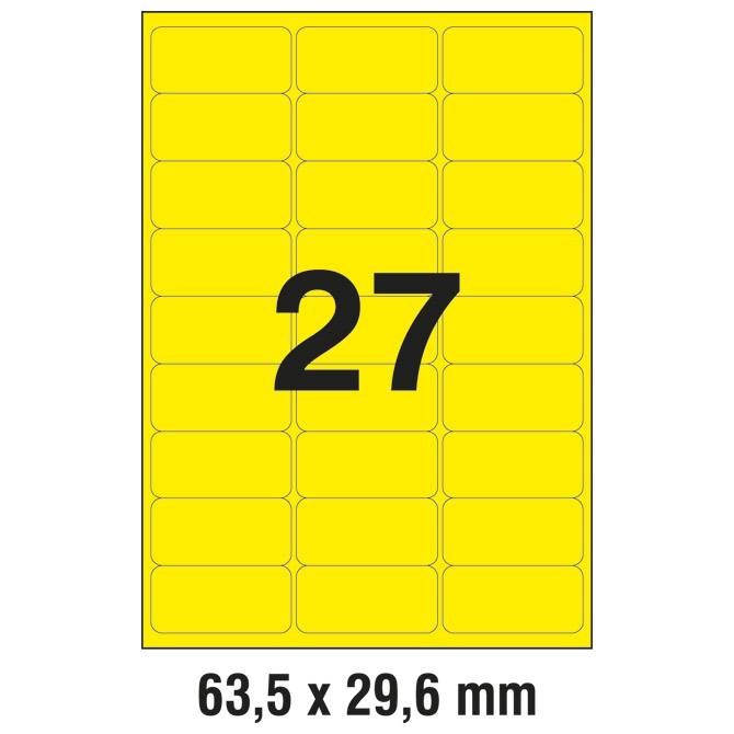 Etikete LK  63,5x29,6mm pk25L Zweckform L6004-25 neon žute Cijena
