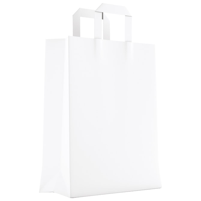 Vrećice ukrasne natron 22x28x11 cm ravna ručka pk50 Duga bijele Cijena