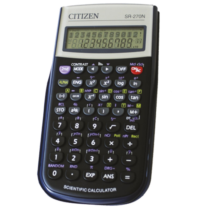 Kalkulator tehnički 10+2mjesta 236 funkcija Citizen SR-270N crni blister Cijena
