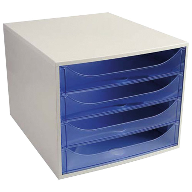 Kutija s  4 ladice Ecobox Exacompta 228610D sivo/prozirno plava Cijena