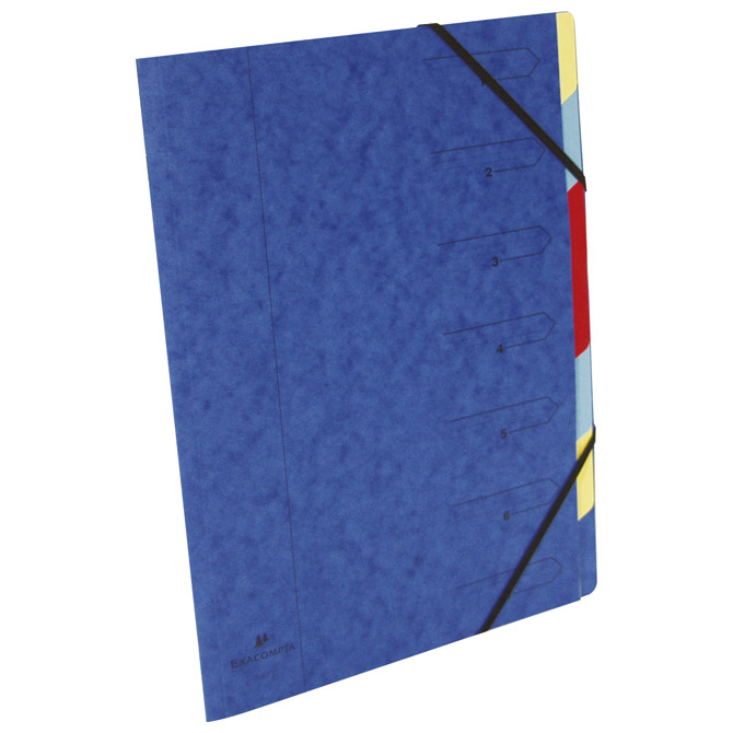 Mapa za odlaganje spisa  7 pregrada s gumicom karton Exacompta 54072E plava Cijena