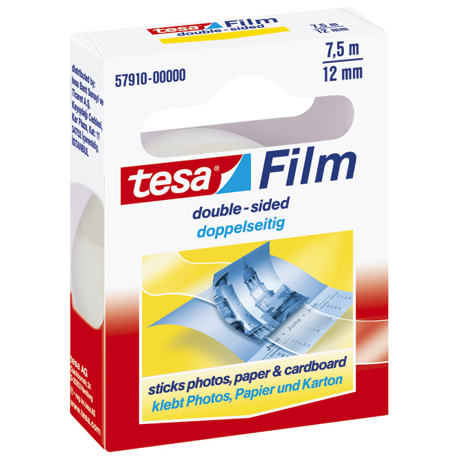 Traka ljepljiva obostrana 12mm/7,5m Tesafilm Tesa 57910 blister Cijena