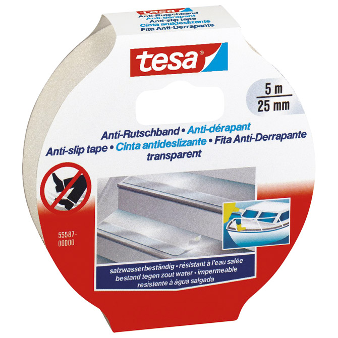 Traka ljepljiva antiklizna 25mm/5m Tesa 55587 bijela blister Cijena