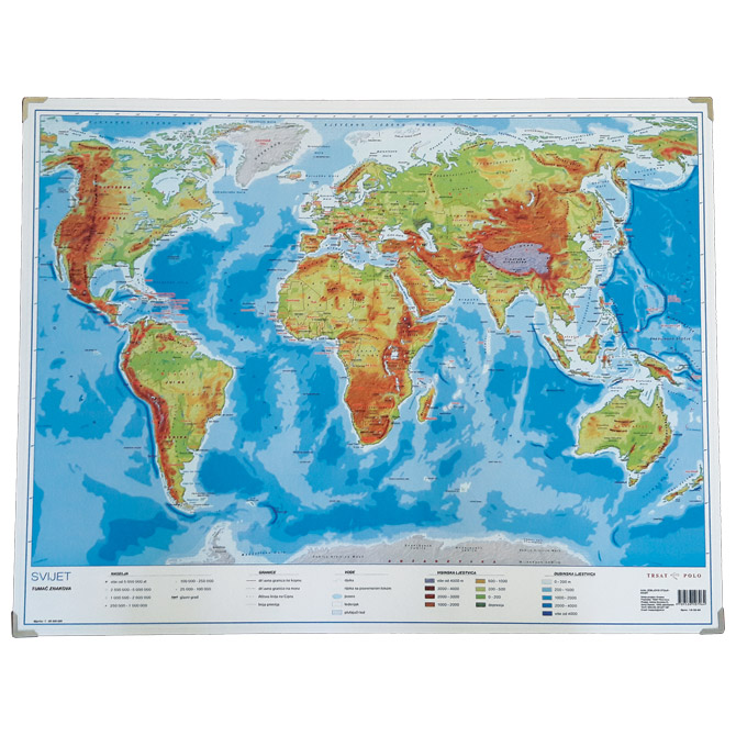 Mapa stolna Svijeta obostrana 64x49cm plastificirana Trsat Cijena