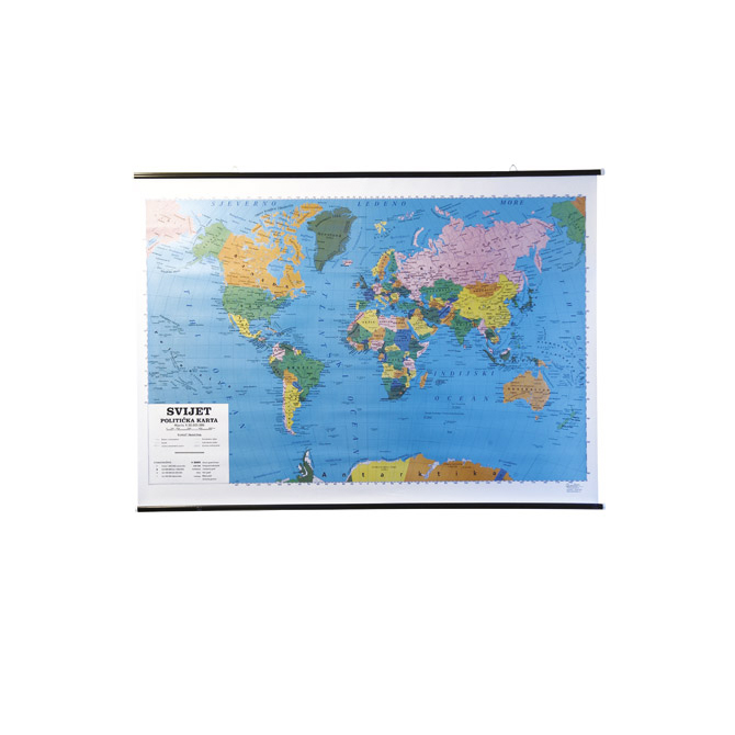 Karta zidna svijeta-1:30.000.000 politička Questor Cijena