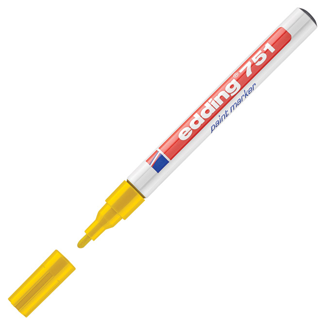 Marker permanentni lakirajući 1-2mm Edding 751 žuti Cijena