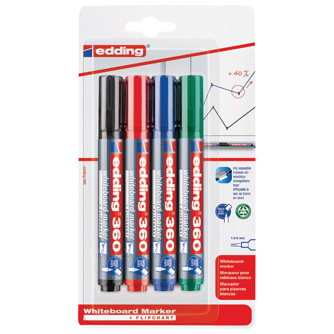 Marker za bijelu ploču 1,5-3 mm Edding 360/4 S blister Cijena