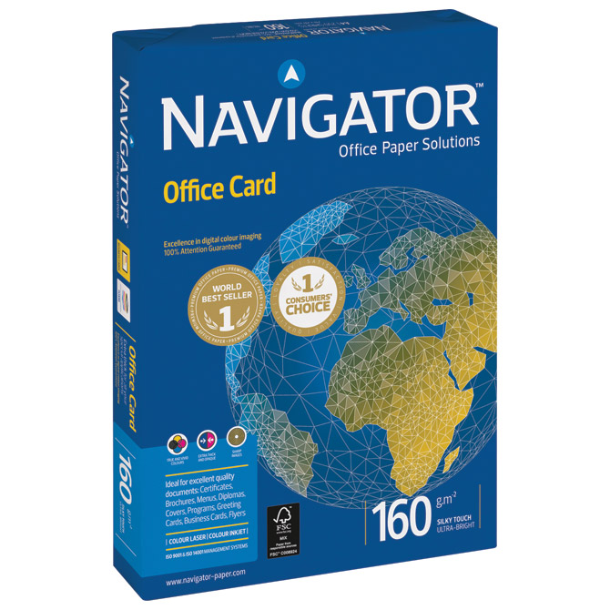 Papir ILK Navigator A4 160g Office Card pk250 Soporcel Cijena