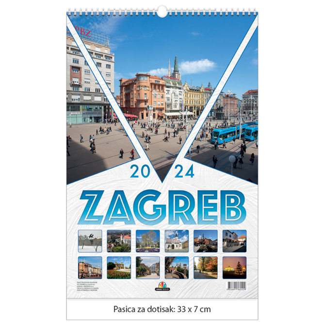 Kalendar “Zagreb 2023”, 13 listova spirala Cijena