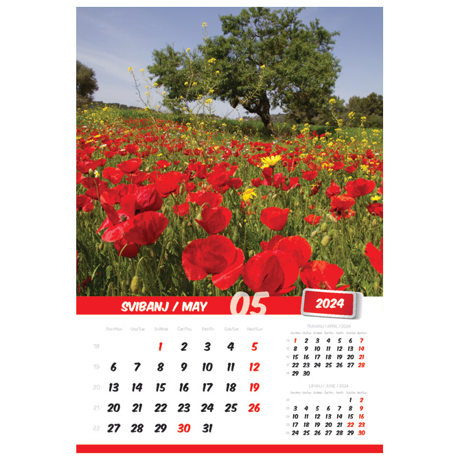 Kalendar “Priroda 2024” 13 listova, spirala Cijena
