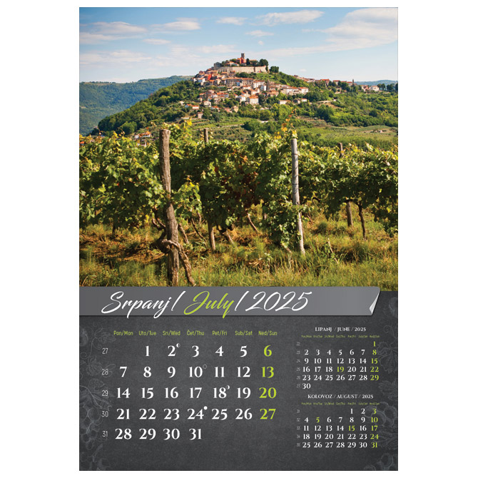 Kalendar “Vino 2025” 13 listova, spirala Cijena