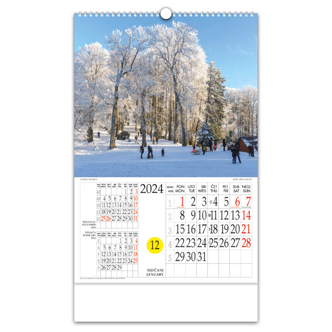 Kalendar “Natura Croatica” s rotacijskim krugom Cijena