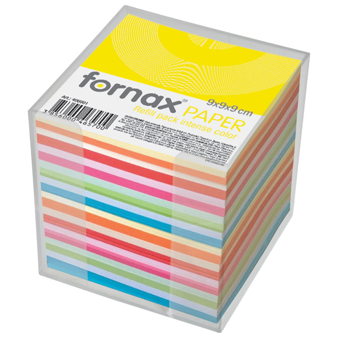 Blok kocka pvc  9,2x9,2cm s papirom u boji intenzivnoj i pastelnoj Fornax Cijena