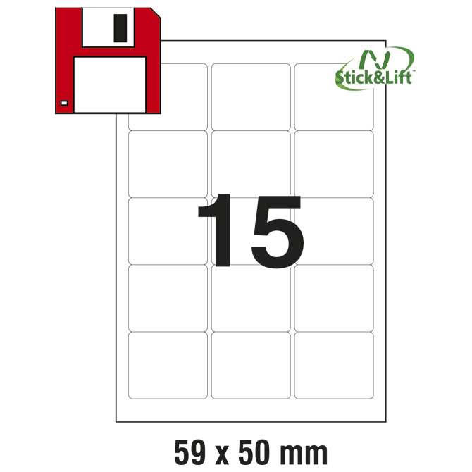 Etikete ILK za diskete 59x50mm odljepljive pk25L Zweckform L4747REV-25 Cijena