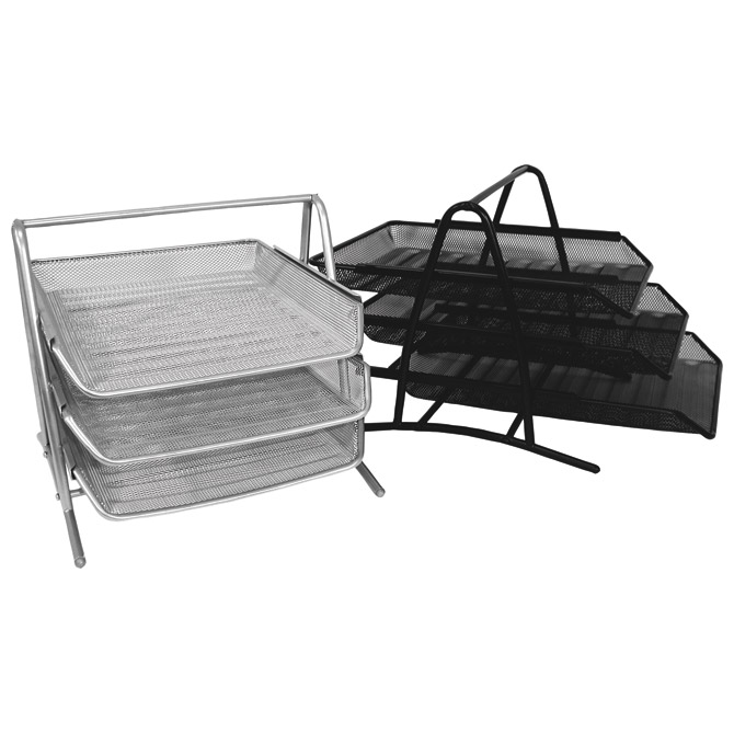 Stalak za spise vodoravni žica 3 ladice LD01-59 Fornax srebrni Cijena