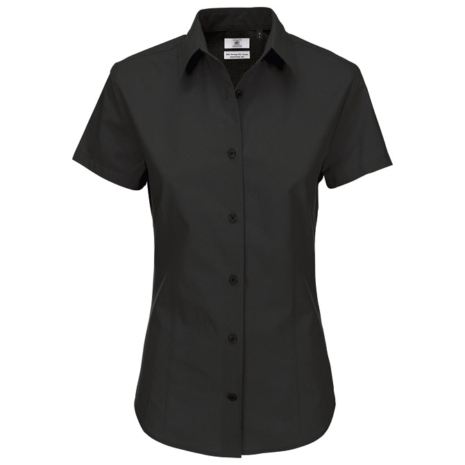 Košulja ženska kratki rukavi B&C Heritage 125g crna XL!! Cijena