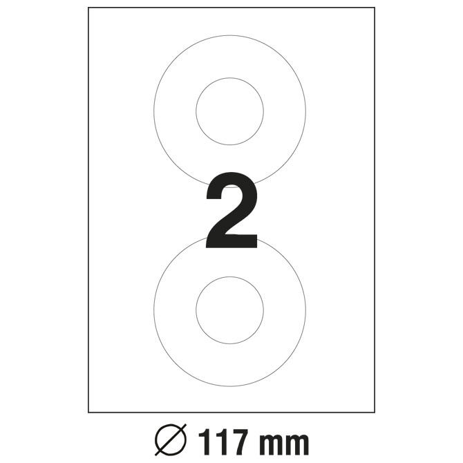 Etikete ILK za CD/DVD fi-117mm classic size pk25L Zweckform L6043-25 Cijena