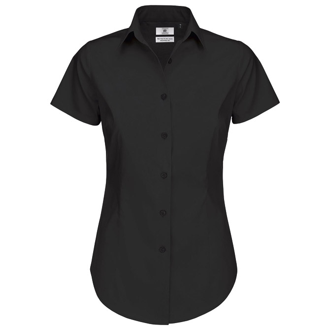 Košulja ženska kratki rukavi B&C Black Tie 135g crna 2XL!! Cijena