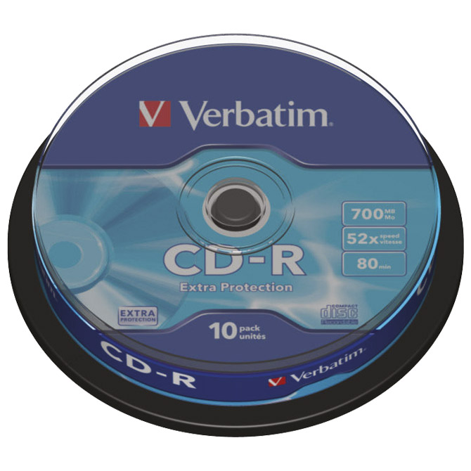 CD-R 700/80 52x spindl Extra protection pk10 Verbatim 43437 Cijena