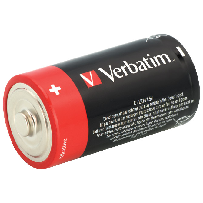 Baterija alkalna 1,5V C pk2 Verbatim 49922 LR14 blister Cijena