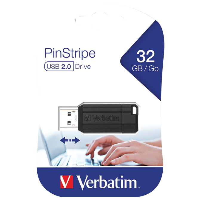 Memorija USB 32GB 2.0 PinStripe Verbatim 49064 crna blister Cijena