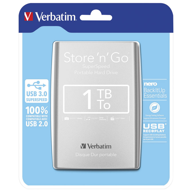 Hard disk 2.5”     1TB USB 3.0 Verbatim 53071 srebrni blister Cijena