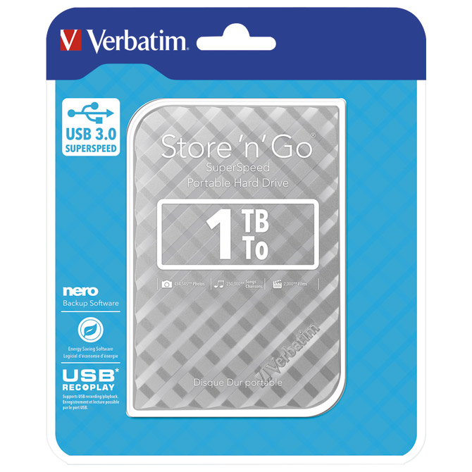Hard disk 2.5”     1Tb USB 3.0 - 3D surface Verbatim 53197 srebrni blister Cijena