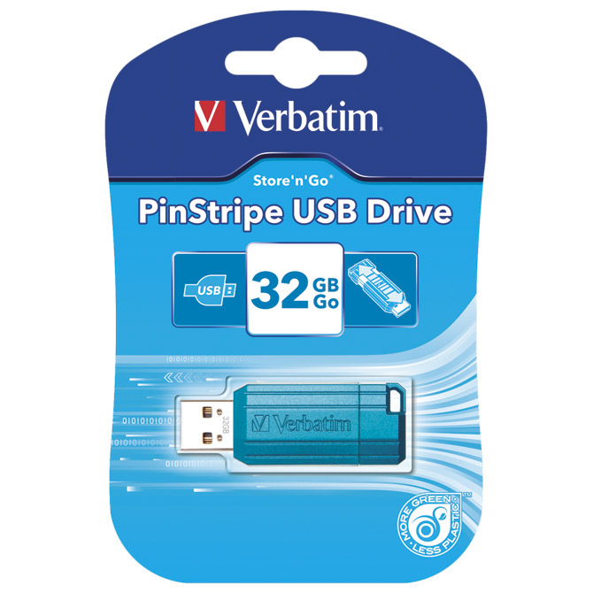 Memorija USB 32GB 2.0 PinStripe Verbatim 49057 plava blister Cijena