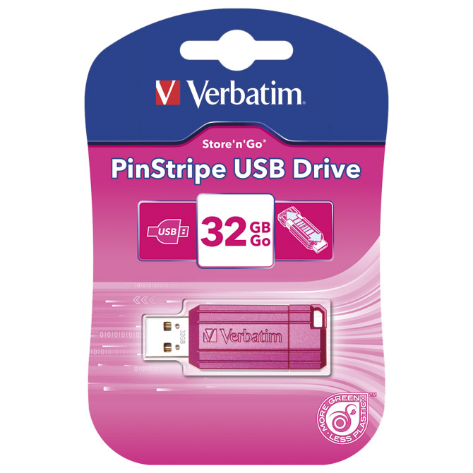Memorija USB 32GB 2.0 PinStripe Verbatim 49056 pink blister Cijena