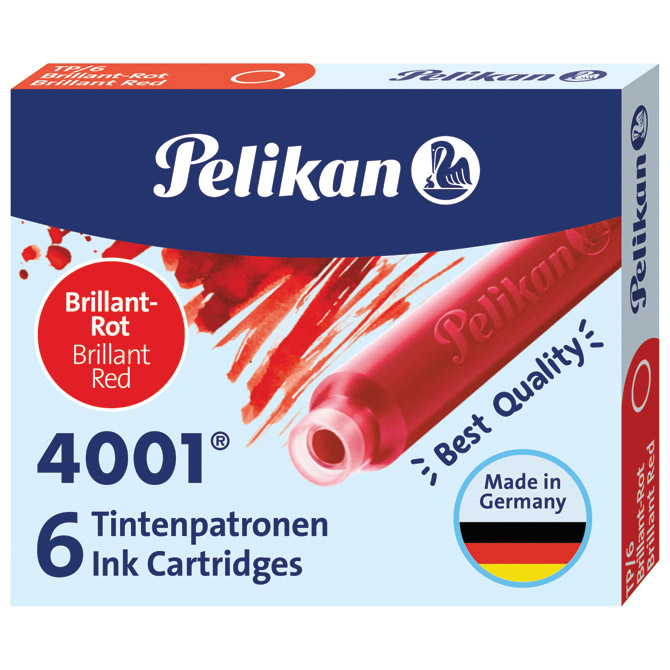 Tinta za nalivpero patrone pk6 4001 Pelikan 301192 crvena Cijena