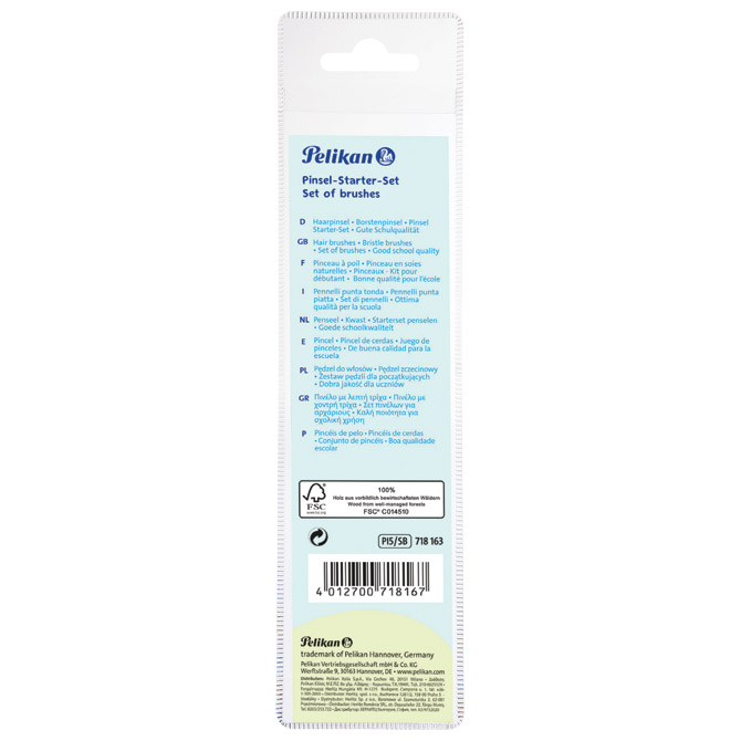 Kist za vodene boje 2,4,6+tempere 6,10 u pvc vrećici Pelikan 718163 blister Cijena