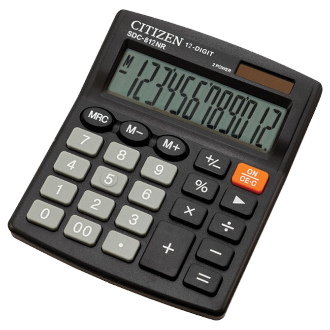 Kalkulator komercijalni 12mjesta Citizen SDC-812NR crni blister Cijena