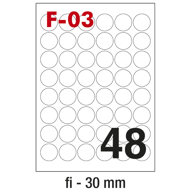 Etikete ILK fi-30mm pk100L Fornax F-03 Cijena