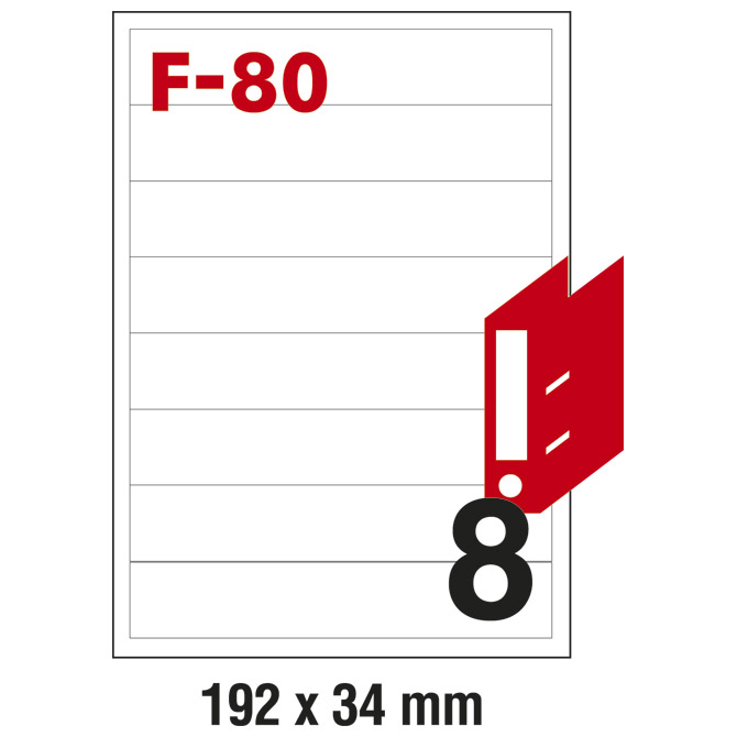 Etikete ILK za registratore 192x34mm pk100L Fornax F-80 Cijena
