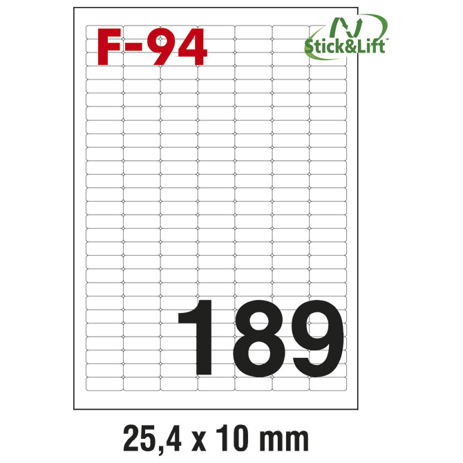 Etikete ILK  25,4x10mm odljepljive pk100L Fornax F-94 Cijena