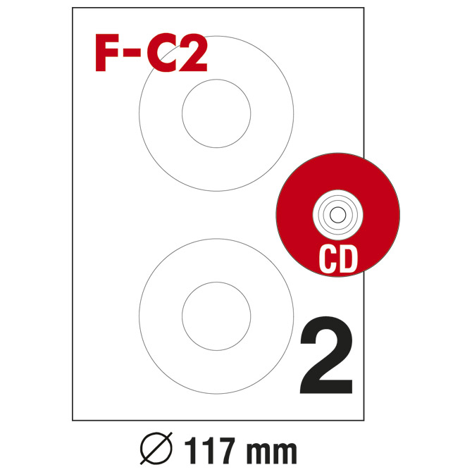 Etikete ILK za CD/DVD fi-117mm pk100L Fornax F-C2 Cijena