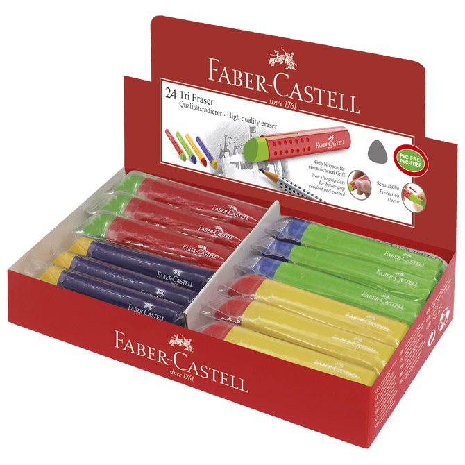 Gumica plastična Tri Faber-Castell 182334 sortirano Cijena