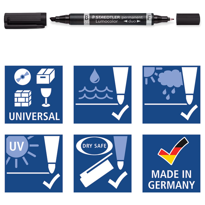 Marker permanentni obostrani 0,6 i 1,5mm Lumocolor Staedtler 348-2 crveni Cijena